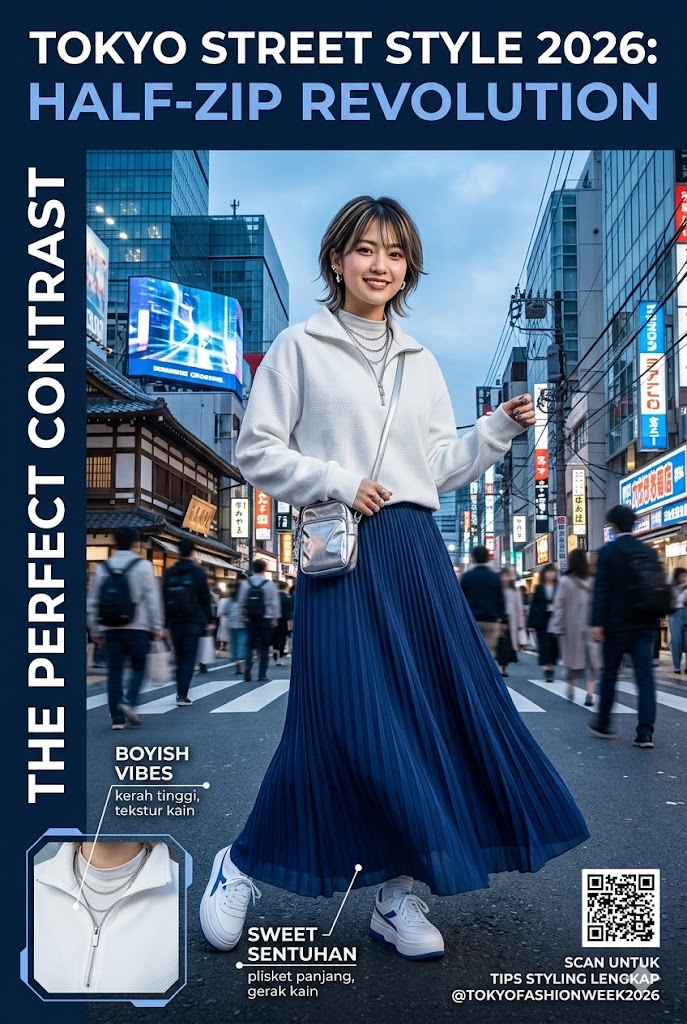 Half-Zip Tops Primadona Fashion Jepang 2026